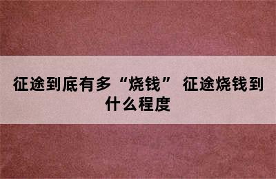 征途到底有多“烧钱” 征途烧钱到什么程度